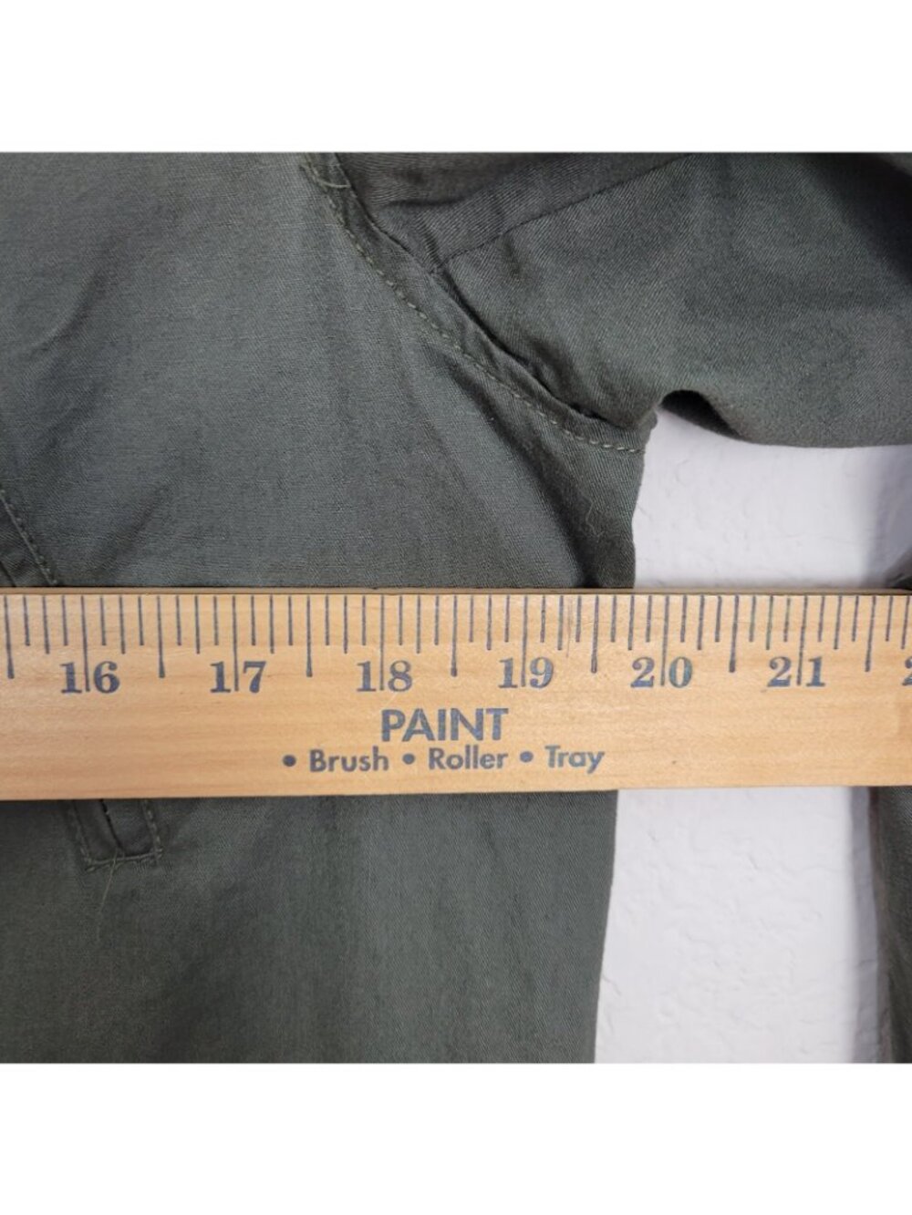 Love Tree Green Military Style Utility Jacket Chore Work Zip & Snap Closure Med - Picture 8 of 10